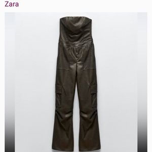 Zara Faux Leather Jumpsuit